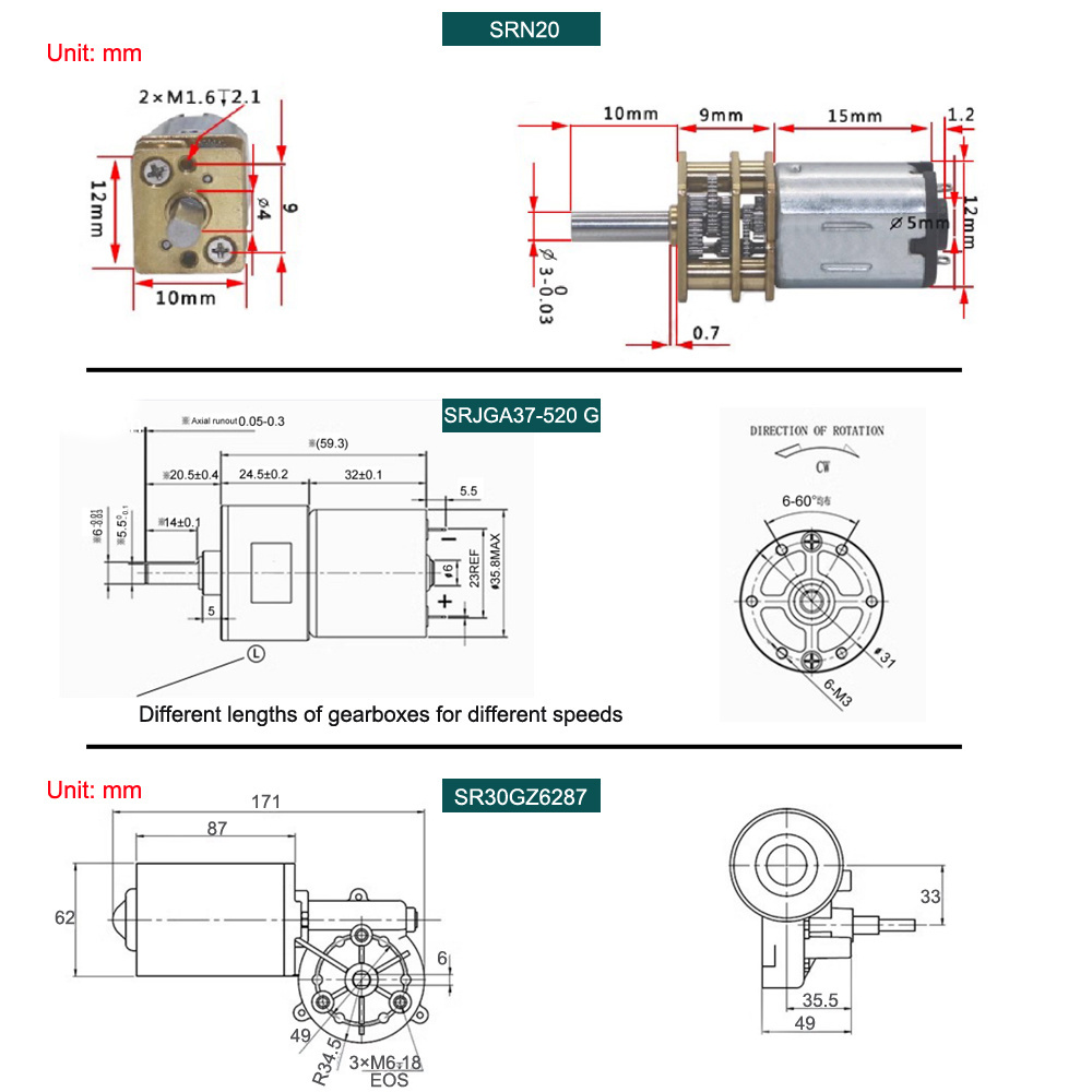 Custom 24 v 3-415rpm 30 rpm 3rpm 370 right angle rectangular turbo reduction gearbox 1-120kg.cm slow small gear dc motor 12v