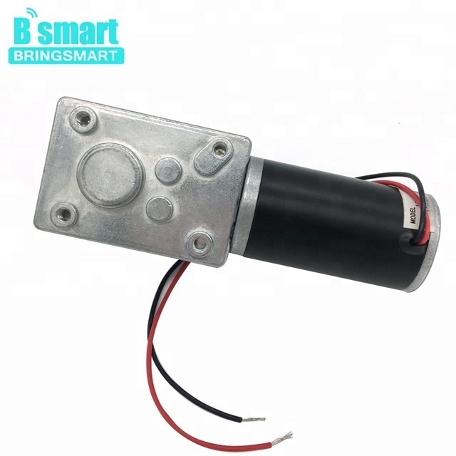 BringSmart 1.6-70kg.cm high torque 12v 24v mini low rpm brush dc electric worm gear motor for robot price dc worm geared motor