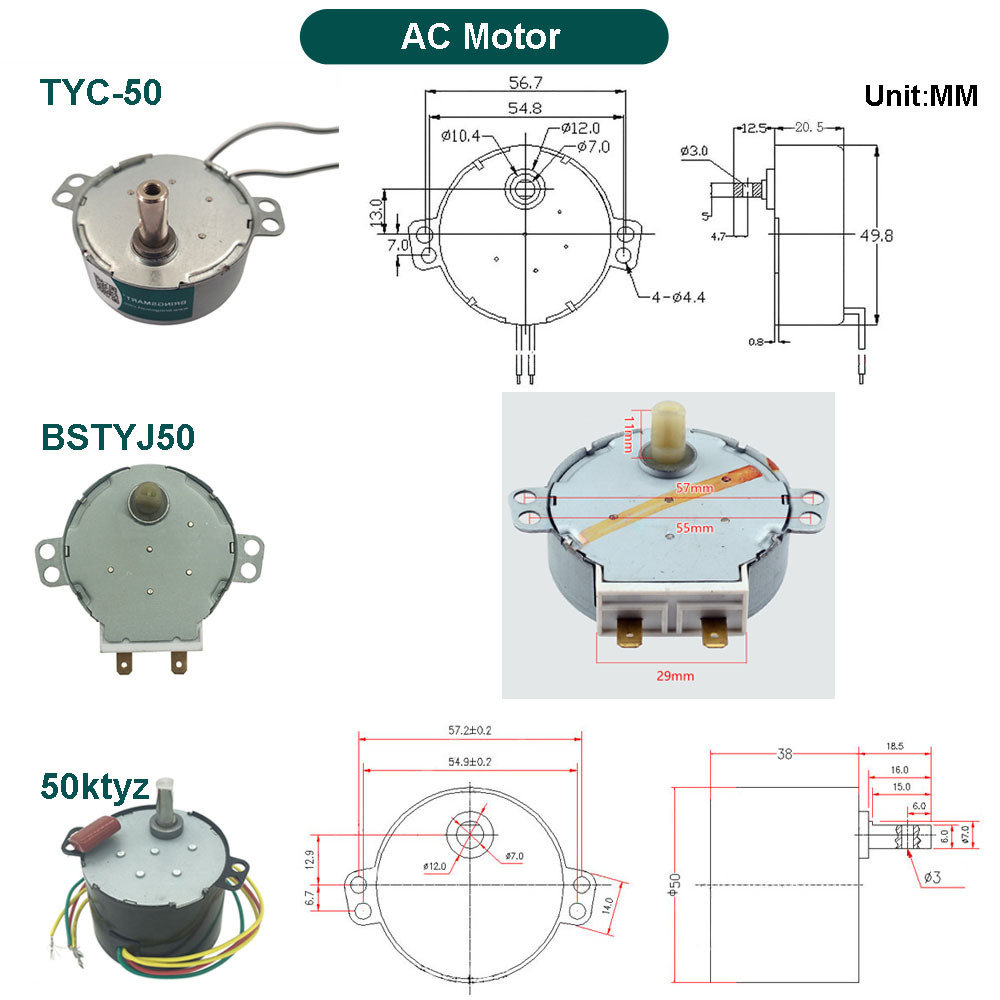 TYC-50 tyc50-10 tyc50 49tyz 49tyj ty49 ty 50 50ktyz 50tyz g synchron Fan Microwave Oven 5- 220V 110V AC Gear Synchronous Motor