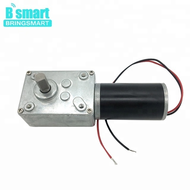 BringSmart 1.6-70kg.cm high torque 12v 24v mini low rpm brush dc electric worm gear motor for robot price dc worm geared motor