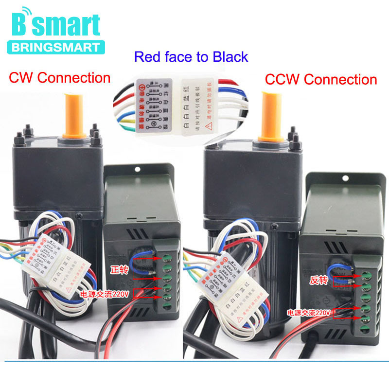 BRINGSMART 5M60GN-C 60W speed controller 220v synchronous motor with 90*90mm gearbox 7.5rpm 100kgf.cm 3 phase ac induction motor