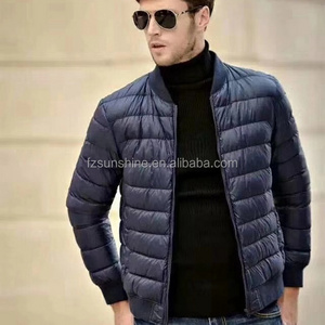 90% down 10% feather Windproof Quilted ultra Lightweight Down Black Men's Bomber Jacket men custom logo bomber jacket wholesale