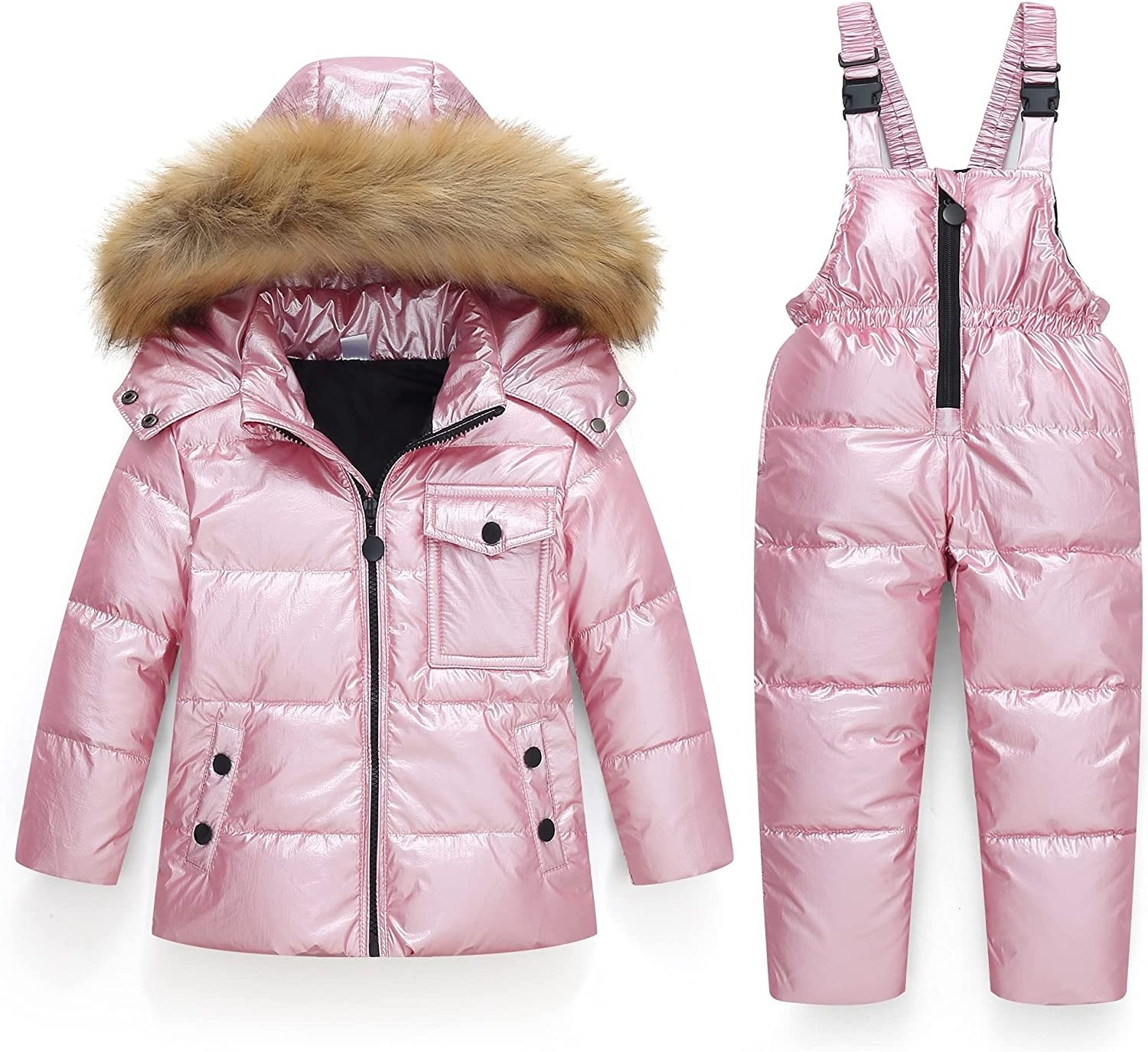 Newest design winter warm kids jacket waterproof jumpsuit ski snow suit for body girls