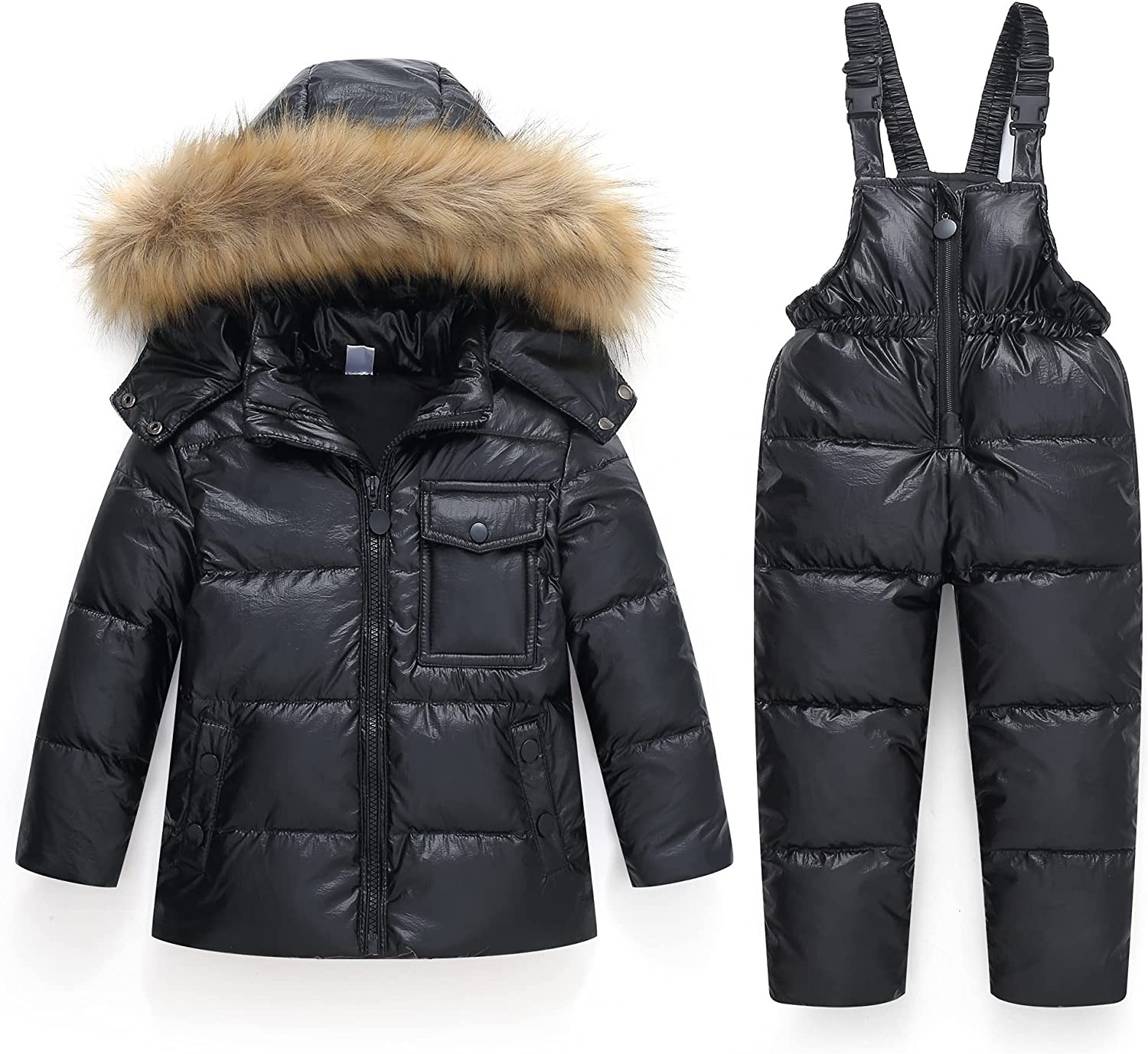 Newest design winter warm kids jacket waterproof jumpsuit ski snow suit for body girls