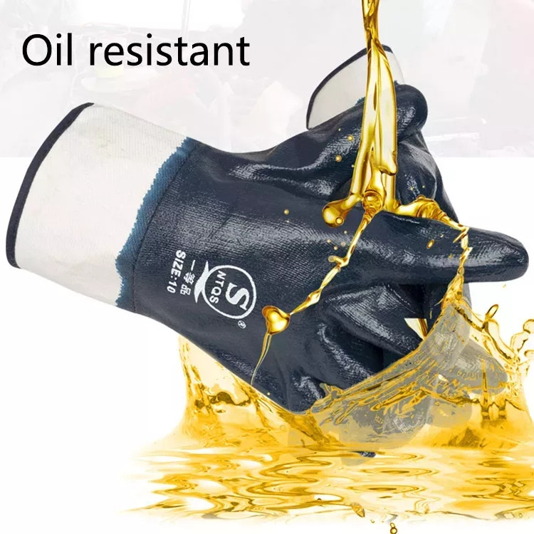 Industry oil resistance Construction Glove Long Cuff Fully Nitrile Coated chemical resistance Safety Gloves