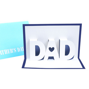 Laser small Pop Up Card 3d Fathers Day Greeting Card Best Dad Greeting Card For Father's Day Theme Party