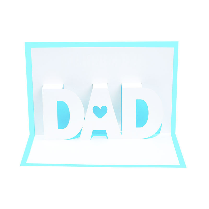 Laser small Pop Up Card 3d Fathers Day Greeting Card Best Dad Greeting Card For Father's Day Theme Party