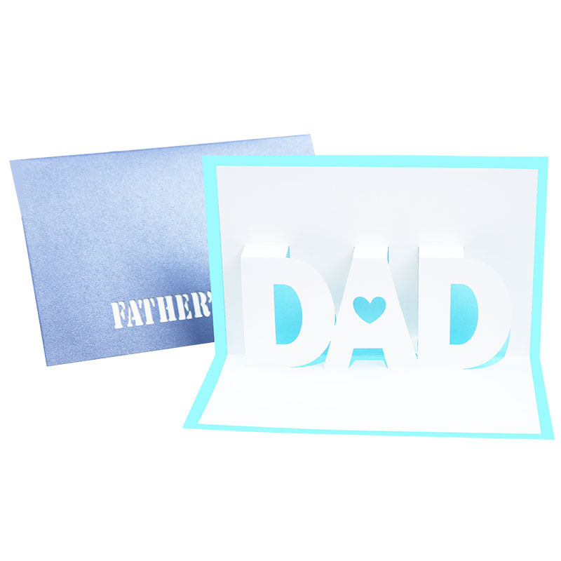 Laser small Pop Up Card 3d Fathers Day Greeting Card Best Dad Greeting Card For Father's Day Theme Party