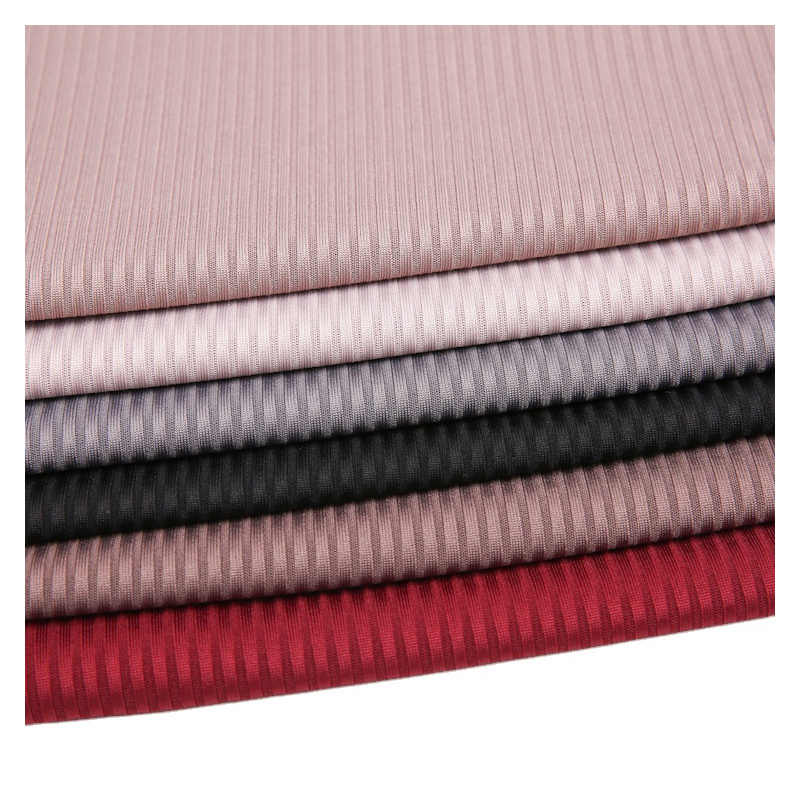 Popular Textiles Custom 92 Polyester 8 Spandex Custom Rib Knit Fabric For Underwear