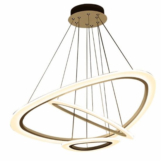 Gold Modern Led Ring Light Living Room Pendant Lamp Dining Room Globe High Ceiling Chandelier