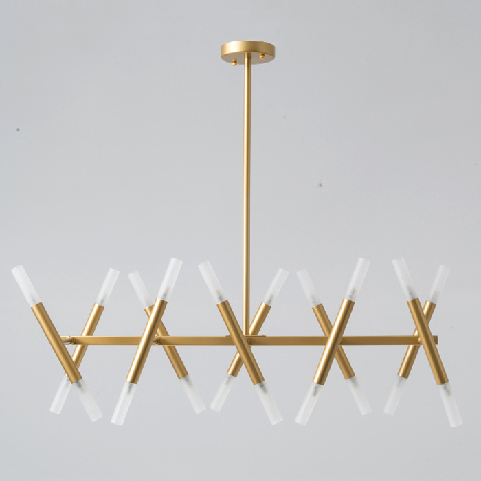 Mid Century Brass Chandeliers 18 Arms Modern Gold Ceiling Hanging Light for Living Room Home Decor Dinning Room