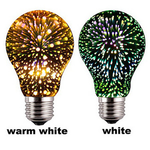 Decorative 4W Color Led Firework Light Bulb E27 ST64 A60 G95 3D Led Illusion Lamp Bulb