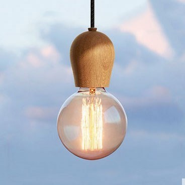 E27 Modern Nordic lamp wooden indoor decorative pendant light Professional hot sale led battery operated pendant light