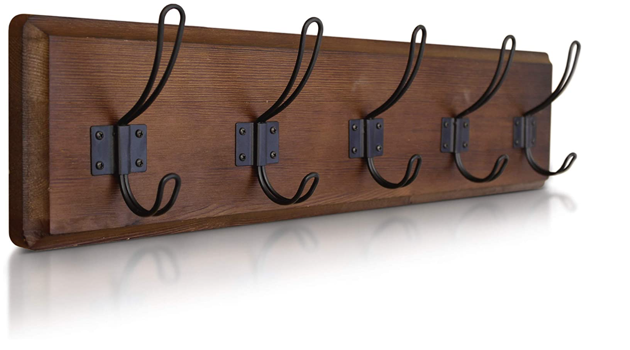 Factory Sales Wood Bathroom Kitchen Towel Robe Hooks Coat Hanging Rack Hooks Home Decor