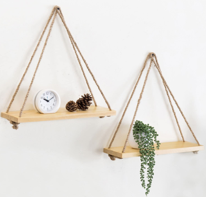 wall arts decoration wooden wall mounted floating shelves for plant and home decor wood wall hanging decoration rack