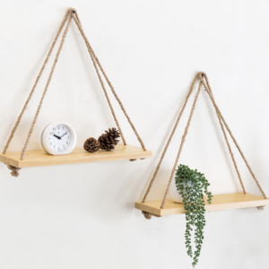 wall arts decoration wooden wall mounted floating shelves for plant and home decor wood wall hanging decoration rack