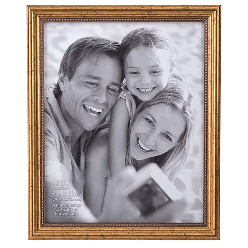 Classic Good Quality Tabletop Decor 8x10 Wood Gold Picture Frame