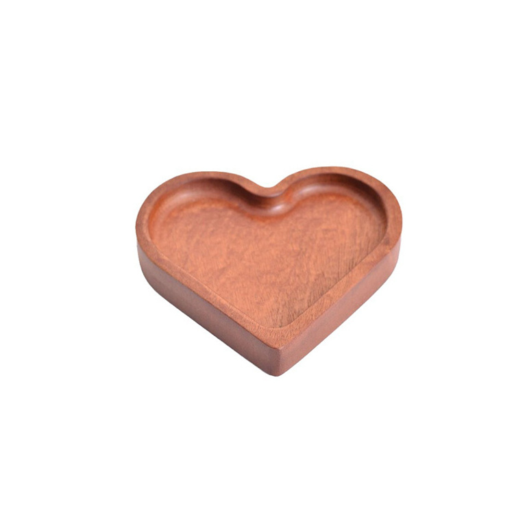 wood crafts Counter Organiser tray desktop snack tray for home decor luxury heart shape for food organizer display  tray