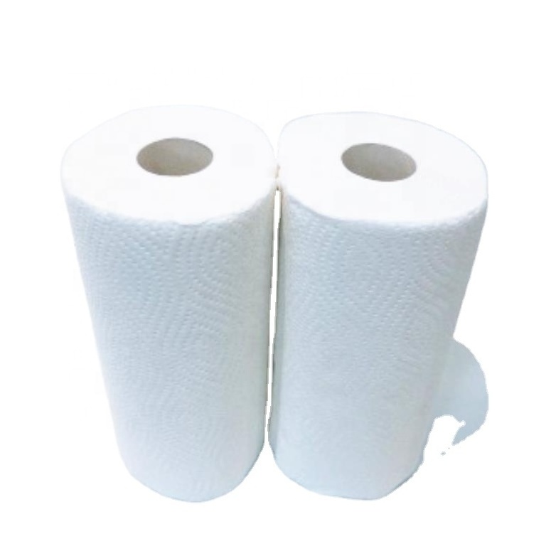 Custom bamboo and wood pulp kitchen paper, high quality and more absorbent roll paper towels