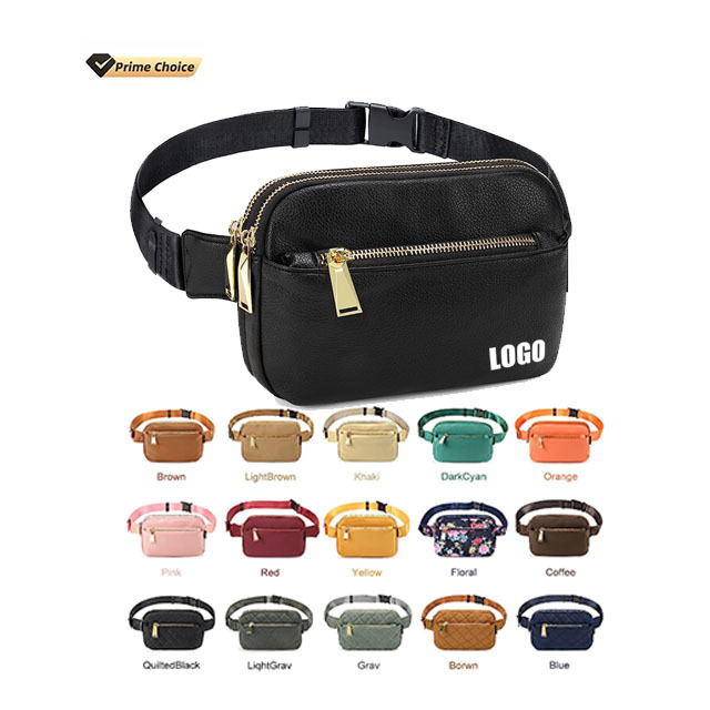 BSCI custom leather fanny pack belt bags for women and ladies branded Waist bag chest leather fanny pack pillow fanny pack