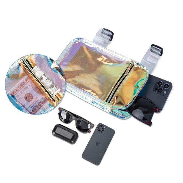 custom Running Belt Waterproof Women Holographic PVC Harness Fanny Pack Fashion motorcycle leg waist Clean Leg Bag Thigh bag