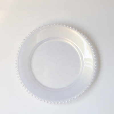 XiangJin Customized Decor Plastic Dessert Dishes Charger Plates Wedding white Pearls Dinner Plates