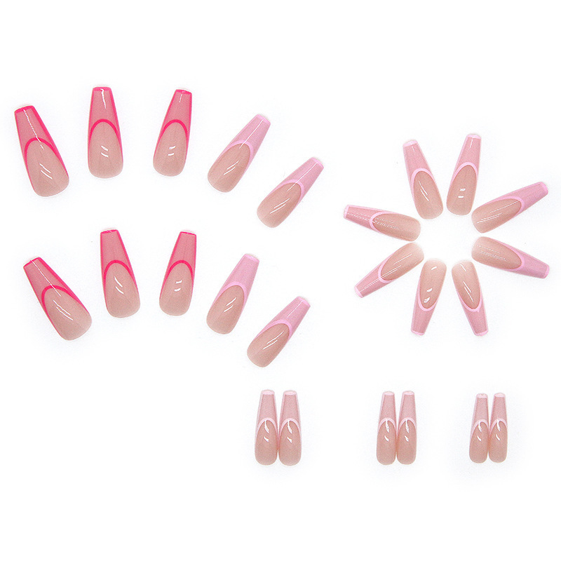 24PCS Fake Nails  Press on Nails Almond Acrylic Full Cover False Nails for Women and Girls