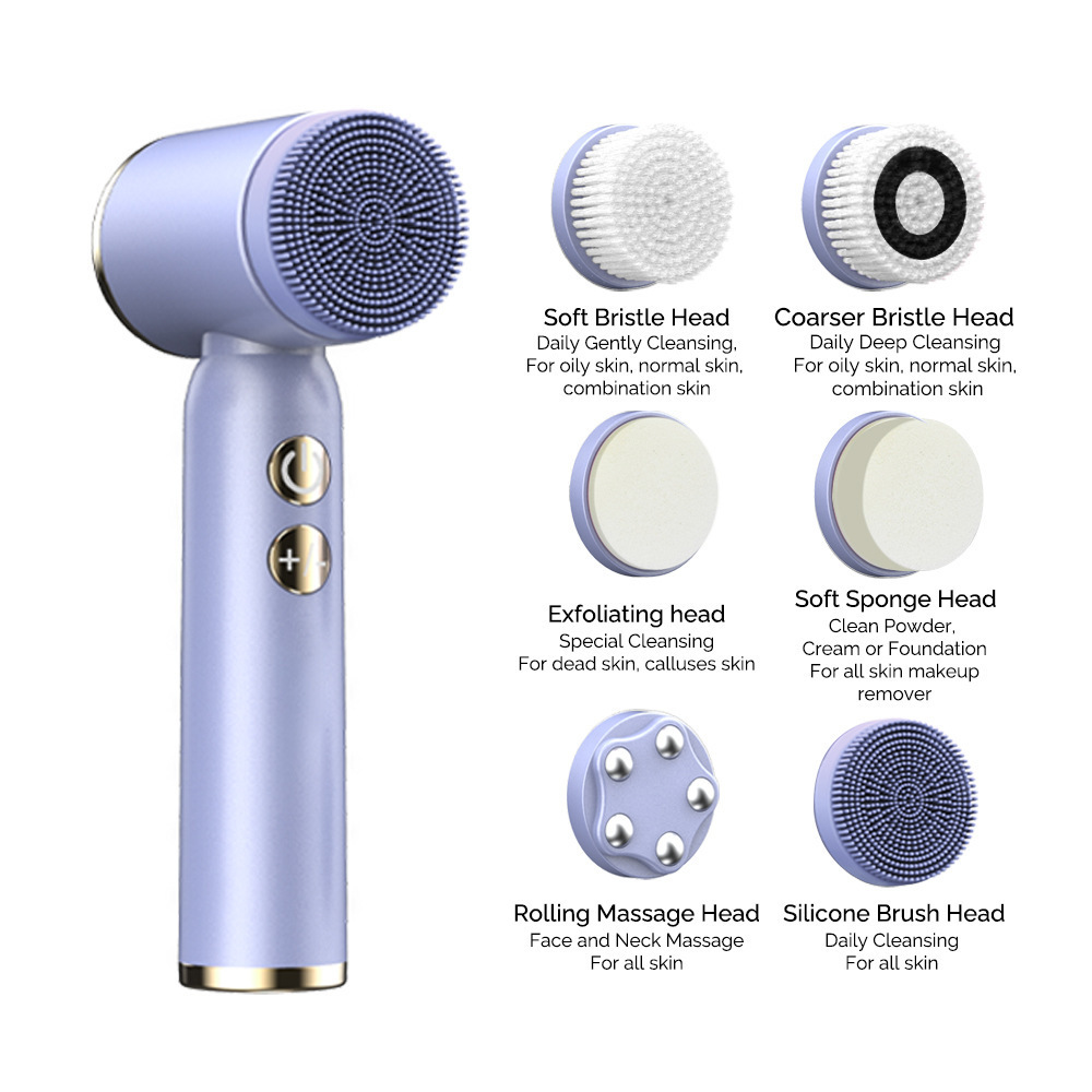 Wholesale Face Brush Waterproof Sonic Vibration Cleaning Deep Pore Cleansing Skin Massager Of Electric Silicone Facial Brush