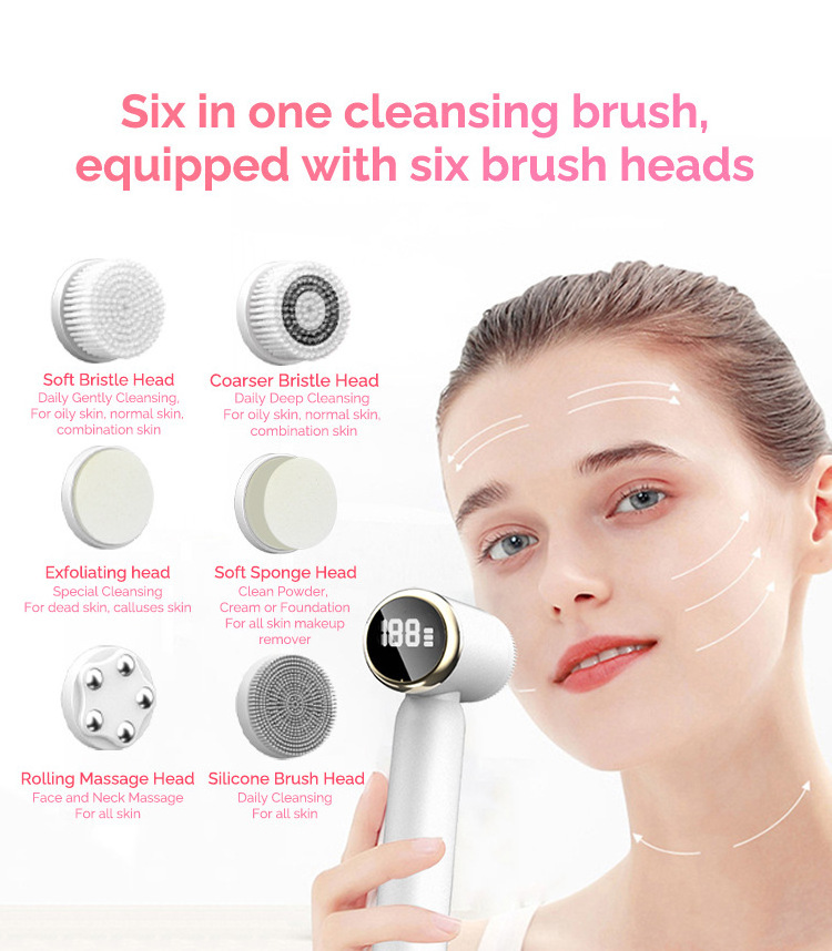 Wholesale Face Brush Waterproof Sonic Vibration Cleaning Deep Pore Cleansing Skin Massager Of Electric Silicone Facial Brush