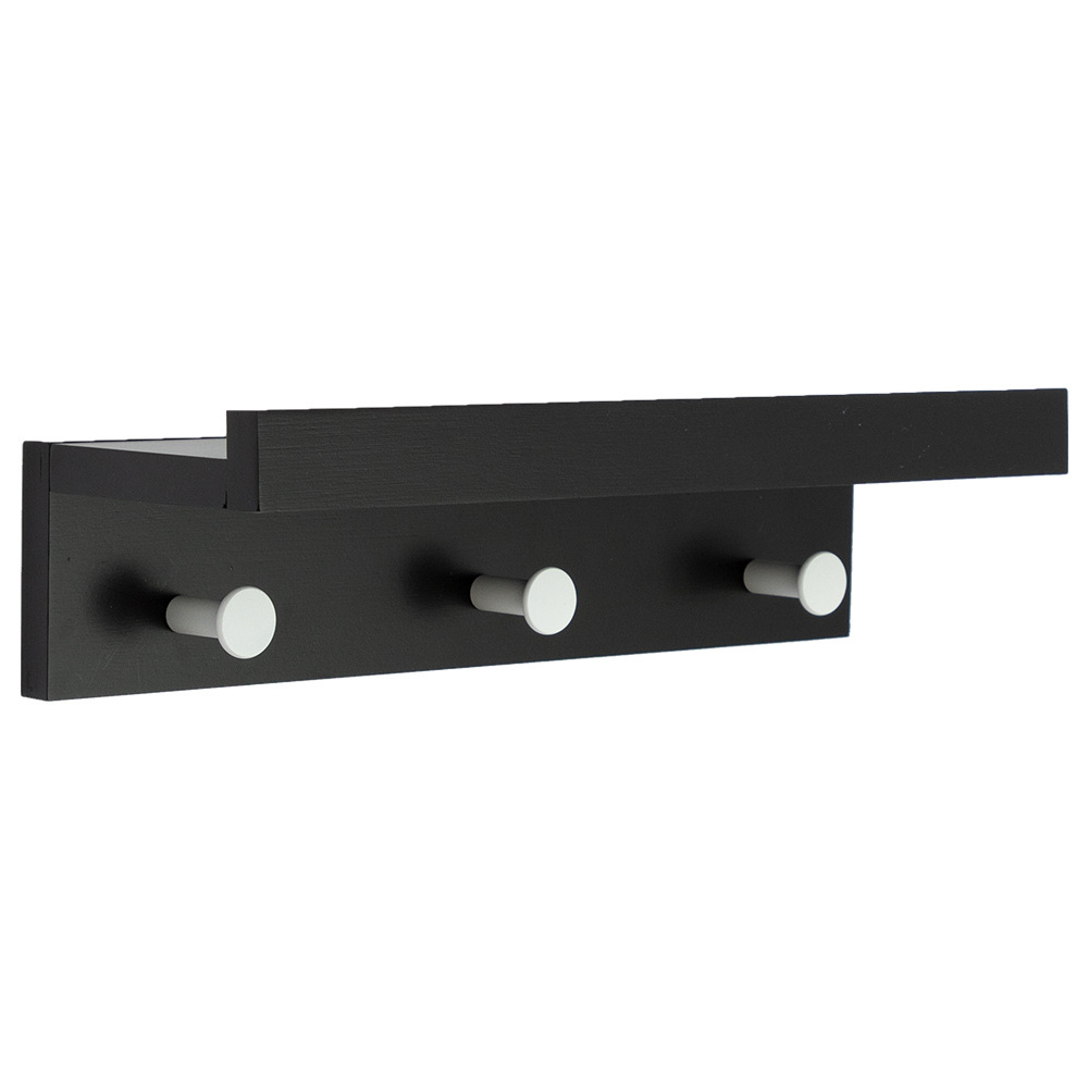 Sunbowind Modern Decorative Floating Shelf Wall Mounted with Hooks for Key and Coat