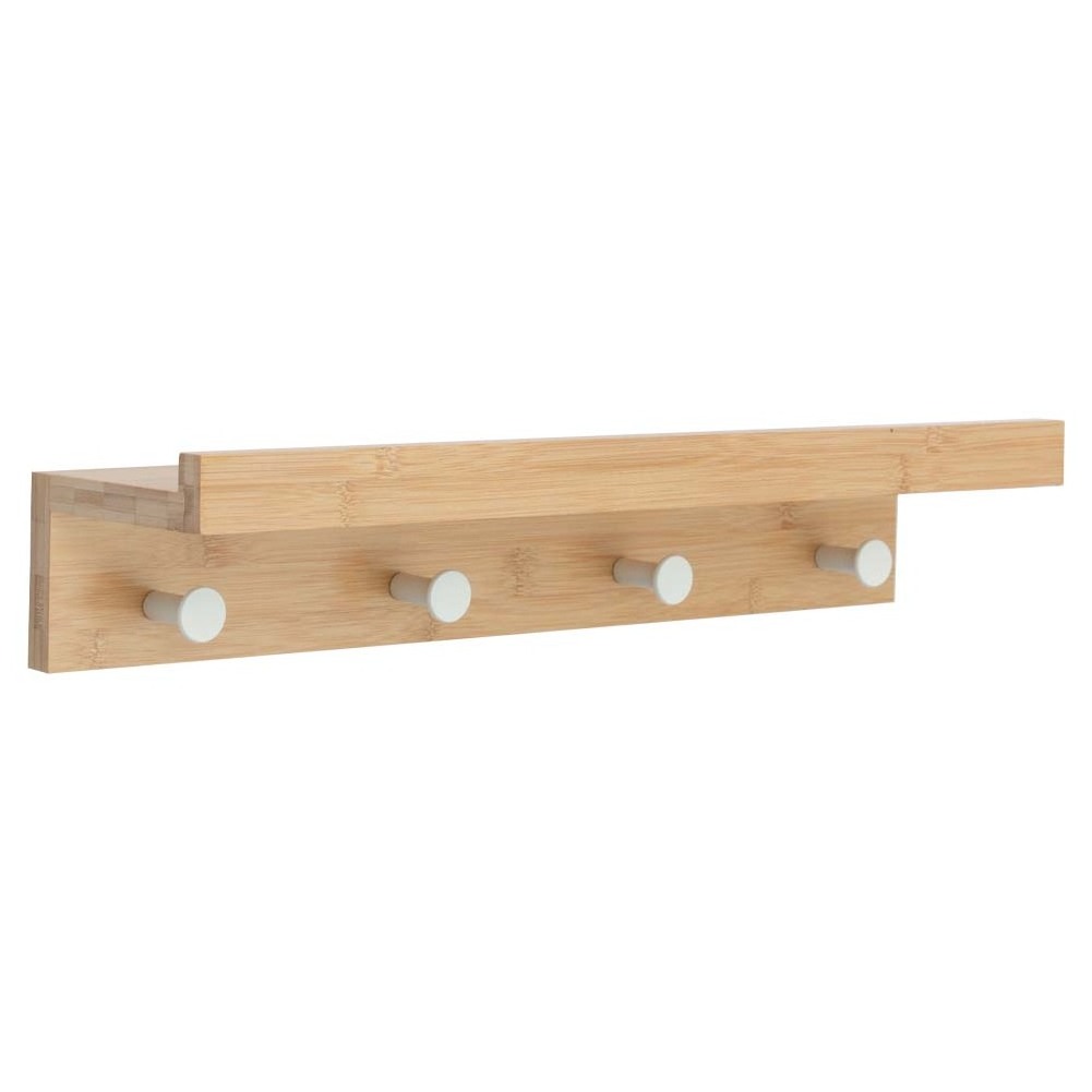 Sunbowind Modern Decorative Floating Shelf Wall Mounted with Hooks for Key and Coat