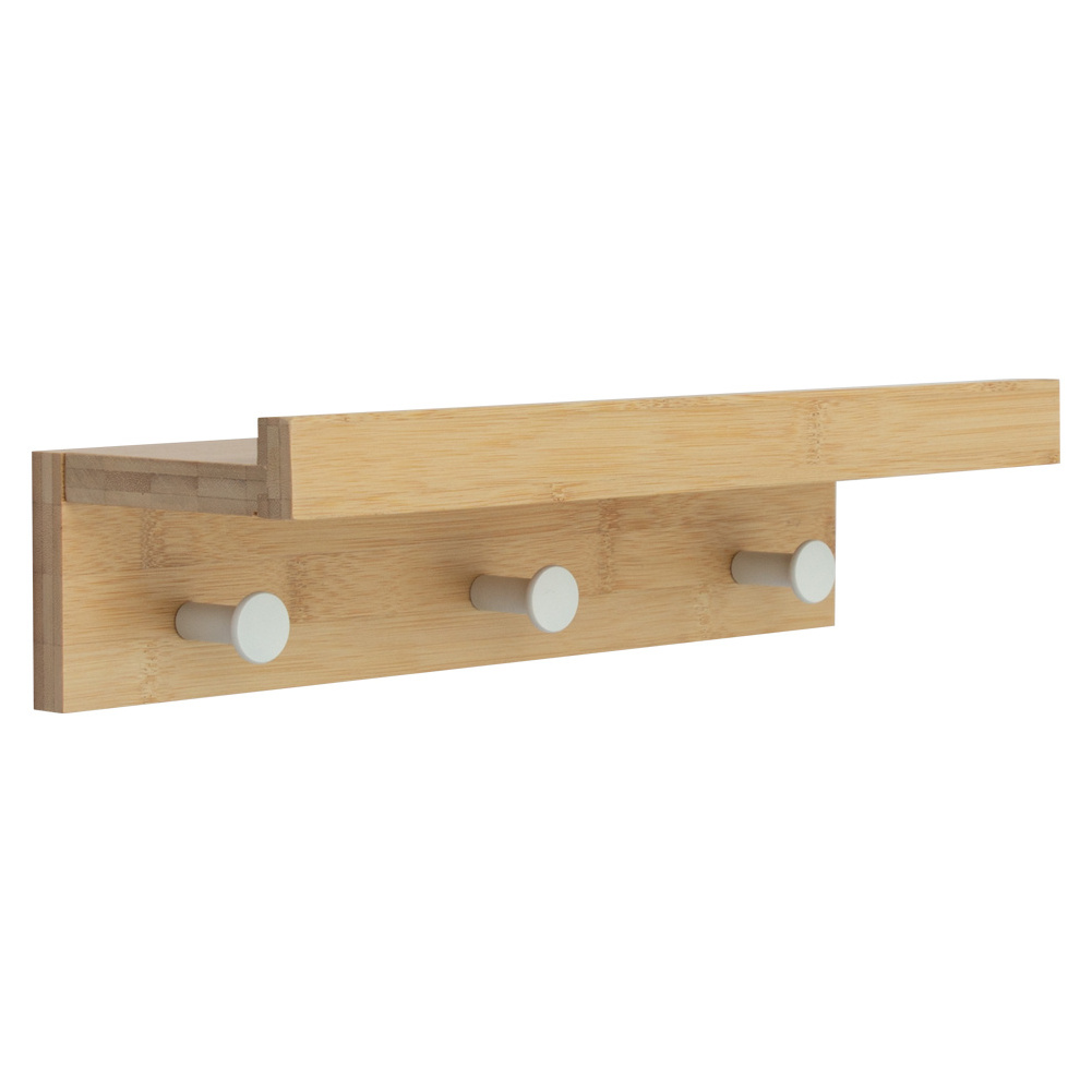 Sunbowind Modern Decorative Floating Shelf Wall Mounted with Hooks for Key and Coat