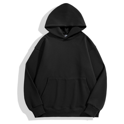 high quality french terry blank heavyweight hoodie men 80 cotton 20 polyester black hoodie pullover 500 gsm hoodie