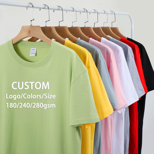 180 Gsm 100% Cotton T Shirt Heavy Custom Graphic Plain Oversized heavy soft Cotton Men's luxury t shirt