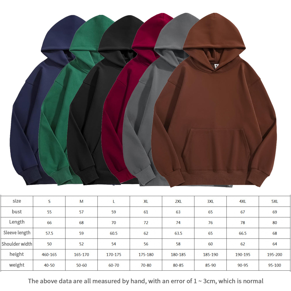 Wholesale 500gsm Unisex 100% Cotton Hoodie Pullover High Quality Mens Blank Oversized Fleece Puff Printing Hoodie