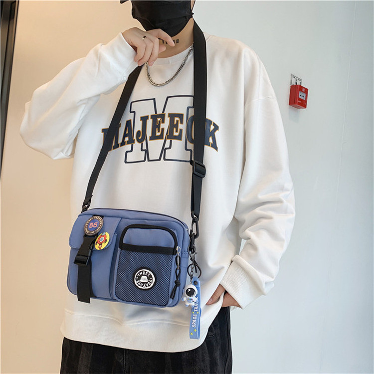 Custom promotional unisex stylish street cool korean fashion small square shoulder messenger bag for man bags cross body bag