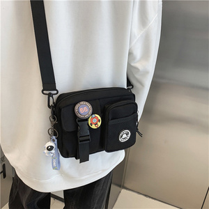 Custom promotional unisex stylish street cool korean fashion small square shoulder messenger bag for man bags cross body bag