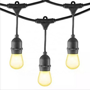 Outdoor String Lights Commercial Grade Strand 36 Edison Vintage Bulbs 30 Hanging Sockets ETL Listed Heavy-Duty Decorative Cafe