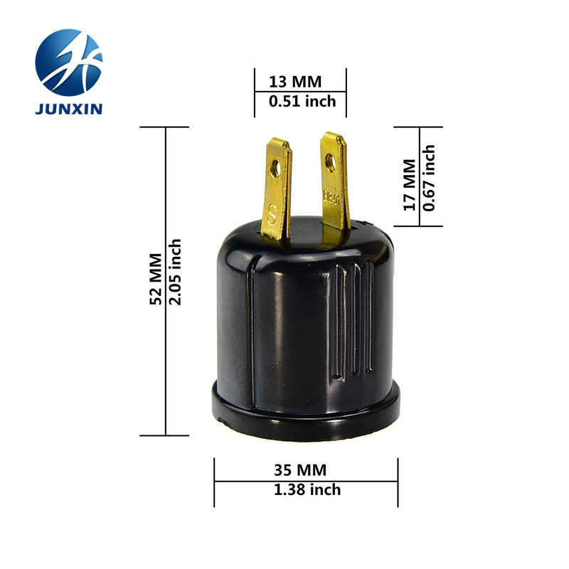 Two Plug-in Light Socket Outlet to Socket Adapter Perfect for Workshop Garage or Utility Room Polarized  Portable lamp holder