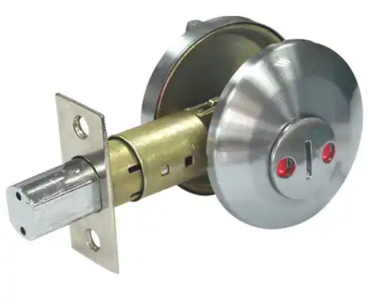 Door Lock Brass Comfortable Long Thumb Turn Inside Simplified Deadbolt Lock with Indicator Deadbolt