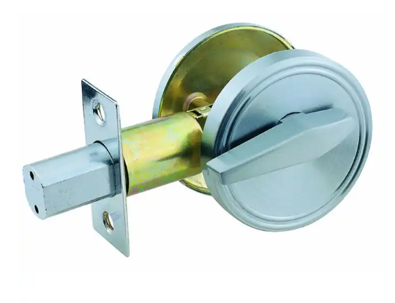 Door Lock Brass Comfortable Long Thumb Turn Inside Simplified Deadbolt Lock with Indicator Deadbolt