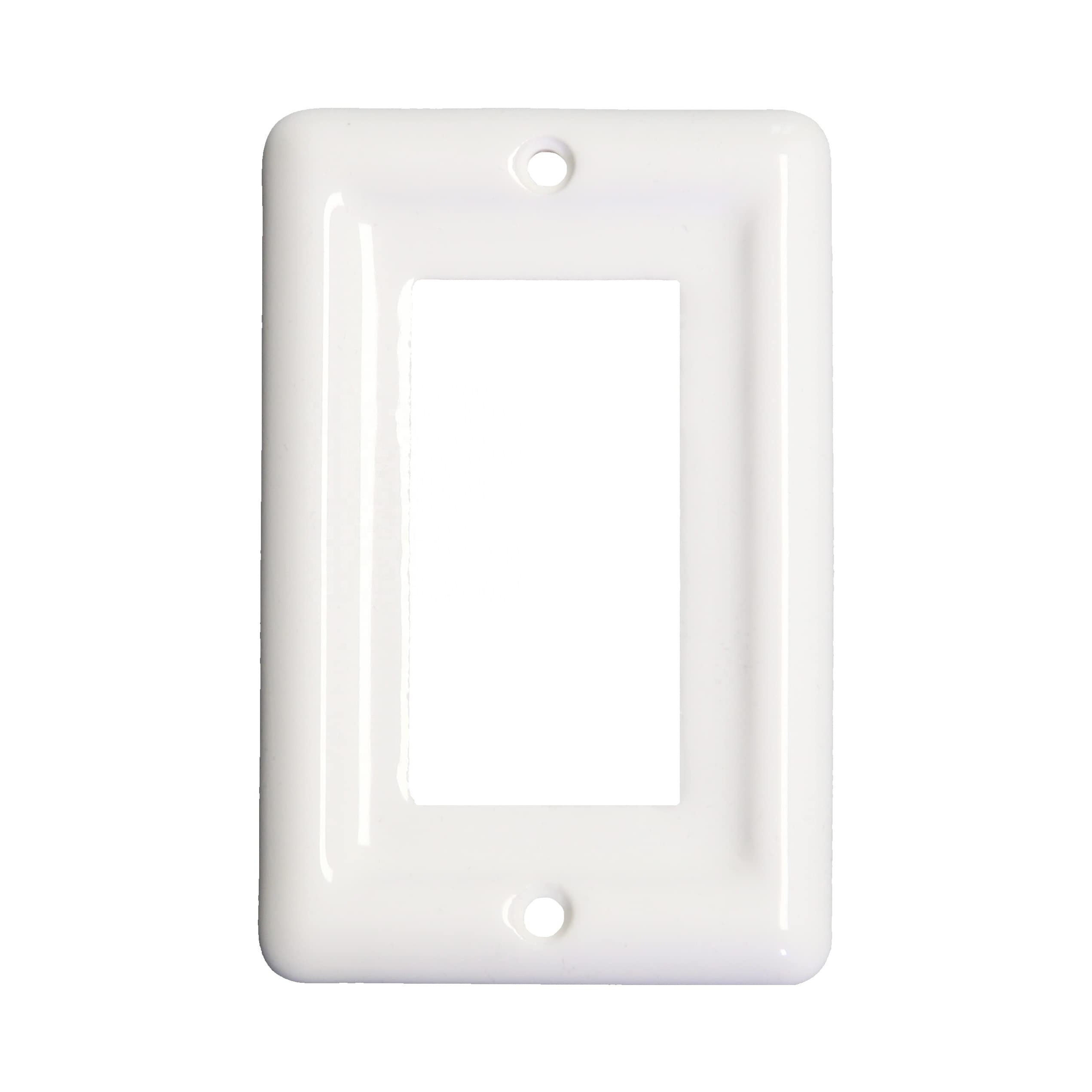 White Ceramic Switch 1/2/3/4/5Gang Decorator Switch Receptacle Wall Plate Cover