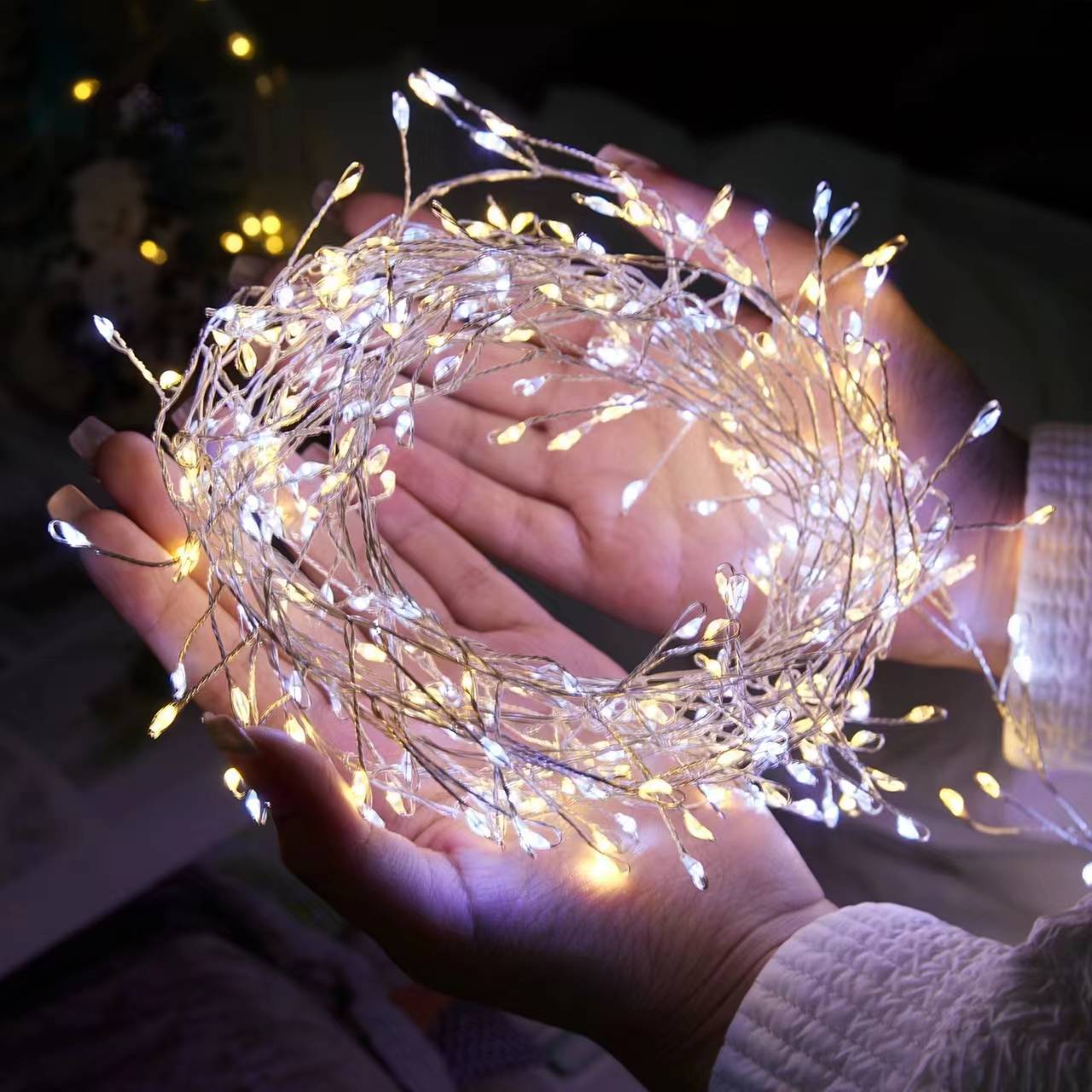 300 Leds 9m Garland Firecracker Outdoor Copper Wire Battery Operated Led Fairy Cluster String Lights With USB Remote Control