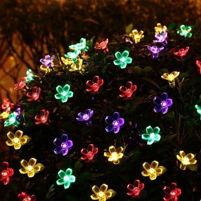 Night Sakura Street Garland Lawn Lamp Garden Wedding Decor Light Solar Led Light Outdoor Fairy String Lights Decoration Outdoor