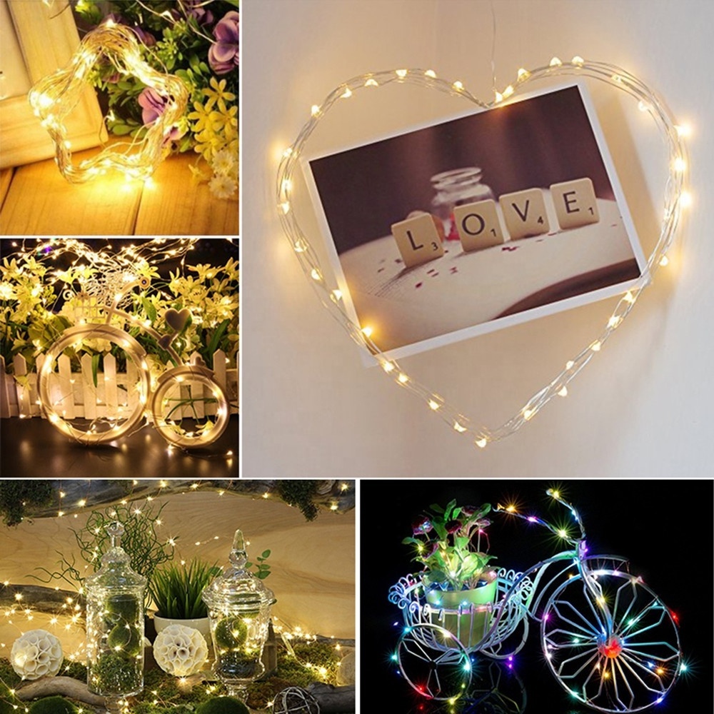 Outdoor LED Solar Fairy String Light Waterproof Garden Decoration Garland 8Modes Copper Wire Light For Street Patio Christmas