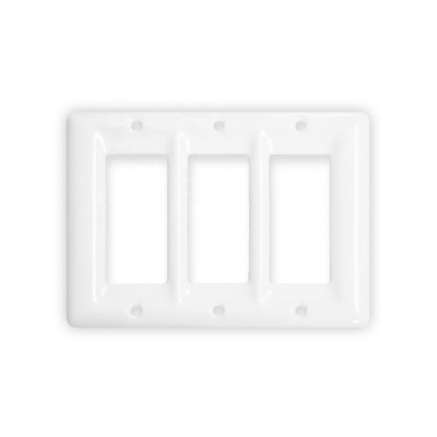 Ceramic Switch Plates Outlet Covers Switch Plate Cover White(Triple Rocker)