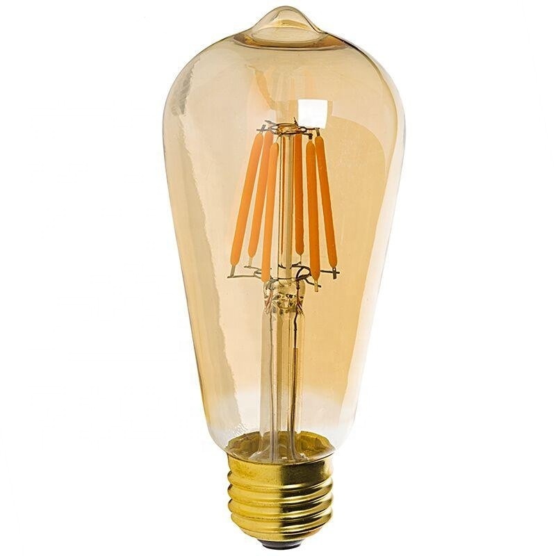 Antique Vintage Style Dimming ST64 LED Edison Flexible Bulb Amber Warm e26 e27 110V 220v Filament Wire Light Bulbs