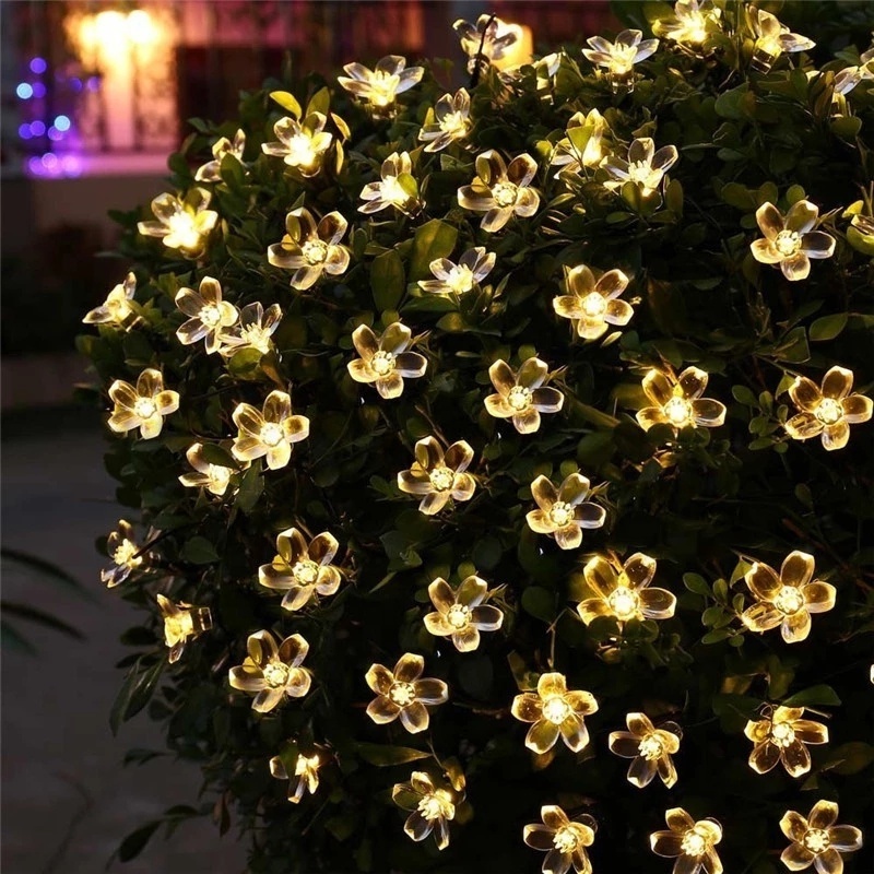 Night Sakura Street Garland Lawn Lamp Garden Wedding Decor Light Solar Led Light Outdoor Fairy String Lights Decoration Outdoor