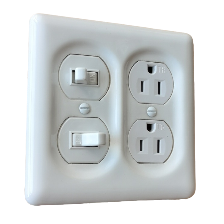 Luxurious Retro Porcelain Decorative Switch Plate Stain Resistant Ceramic Wall Switch Plates Outlet Cover