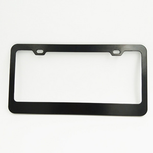 Customize Matt black stainless steel Auto Car license Plate Frame USA Standard Car Tag Cover Holder